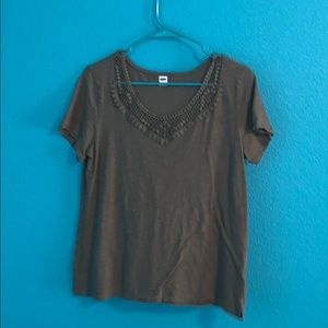 green lace shirt
